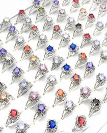 20 Pieces Vintage Style Round Colourful Crystal Rings Whole Punk Bohemian Rings for Women Fashion Jewelry9447743