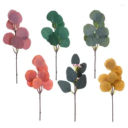 Decorative Flowers Simulated Artificial Multi-color Leaf Plants Home And Desktop Decoration Accessories Single Eucalyptus