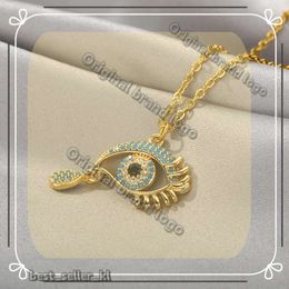 Fashion Evil Eye Pendants Necklaces for Women 2024 Goth 14K Yellow Gold Choker Necklace Vintage Turkish Designer Eye Neck Chains Jewellery 563