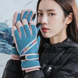 Cycling Gloves Winter Women Waterproof Windproof Skiing With Touchscreen Warm Sports Full Finger Mittens Bike