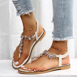 Casual Shoes 2024 Summer Fashion Women Sandals Rhinestone Decoration Simple And Comfortable Buckle Woman Sandalias De Mujer