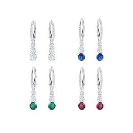 Designer Swarovskis Jewellery s Romantic Three Step Melody Water Droplet Crystal Earrings with Multi Colour Triple Diamond Earhook Earrings As a Gift for Women