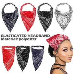 Bandanas Durag Vintage Triangle Print Womens Beach Bandanabohemian Akcesoria dziewczęta opaska na głowę Tkanina głowa elastyczna moda damska morska B9N8 240426