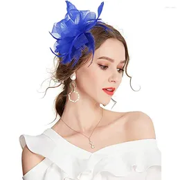 Hair Accessories Dance Feather Head Flower Plus Beads Mesh Band Dress Performance Bridal Headdresses