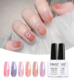 Elite99 6pcs Glitter UV Gel Nail Polish Set Pink Sequins Vernis Semi Permanent Enamel Kit Led Nail Gel Varnish5357583