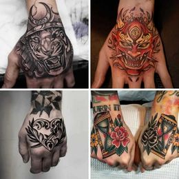 Tattoo Transfer Waterproof Temporary Tattoo Sticker Rose Flower Hand Back Art Flash Fake Women and Men 240427