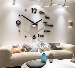 Wall Clocks Clock Sticker 3 Colour 3D Mirror Bedroom SelfAdhesive Stickers Modern Design Acrylic Diy TV Background Cool Removable9278913