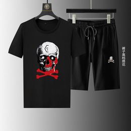 summer Mens T Shirt shorts 2 Piece Sets Designer Short sleeved Embroidery Decoding Multiple Colours Tshirts Men's Black White Round Neck T-shirt