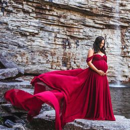Maternity Dresses Sexy and Cute Womens Pregnant Dress Photography Props Chiffon Long Tail Women Wedding Q240427