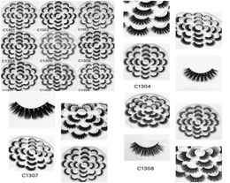 New 13 Pairs 3D Mink Hair Eyelashes 15mm 18mm 20mm Lashes Thick Long Wispy Fluffy Handmade Faux Mink Eyelash Makeup Tools DHL4560132