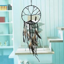 Decorative Figurines Dream Catcher Handmade Colourful Feather Wall Hanging Decorations Ornament Gift Wind Chimes