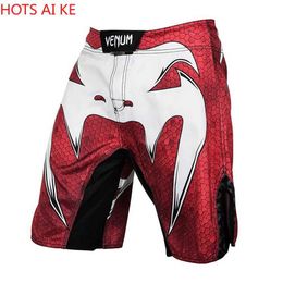 Men's Shorts Snake Head Mens Running MMA Quick Dry Exercise Fitness Gym Spandex Sports Jogging Pocket Tennis Training Q240427