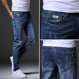 Men's Jeans 2022 Spring/Summer New Men's Korean Edition Jeans Men's Slim Fit Trendy Elastic Feet Pants Youth Jeans Pants Plus Size Pants