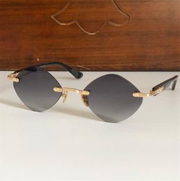 New fashion design retro men sunglasses DEEP III rhombus lens rimless classic simple and versatile style UV400 protection glasses