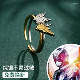 Cluster Rings Masked Rider Ring Dragon For Women Party Japanese Fashion Trend Lovers Silver Color Metal Accesorios Girl Jewelry