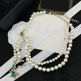 Pearl Chains Designer Necklaces Brand Letter Choker Pendant Necklace Sweater Chain Jewelry Accessories