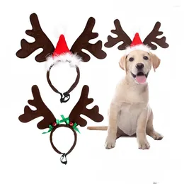 Dog Apparel Christmas Elk Reindeer Antler Headband Santa Hat Cap Pet Xmas Costume Headwear Adjustable Accessories For Cat Dogs