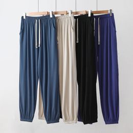 Men's Sleepwear Modal Trousers Pajama Pants Spring Autumn Loose Sleep Wear Drawstring Home 2024 Casual Loungewear Man