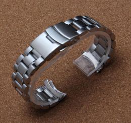 High quality matte and polish curved ends Solid stainless steel men039s watch strap 18mm 20mm 22mm 24mm metal watchband accesso9382402