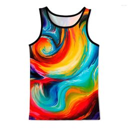 Men's Tank Tops Graffiti Graphic Top 3D Printed Gym Clothing Men Summer Streetwear Basketball Vest Quick Drying Sleeveless T-Shirt Y2k