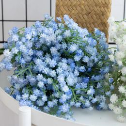 Decorative Flowers DociDaci Bouquet Artificial Babysbreath Blue Silk Fake Plants For Vase Home Decoration Room Wedding Arrangement Gifts