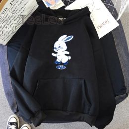Sweatshirts K Pop Bunny Sweatshirt Women Hoodies Cartoon Korea Style Hoodie Cute Pullover New Female Jeans 2023 Harajuku Clothing Tops