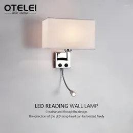 Wall Lamp Modern E27 With Switch El Bedside Fabric LED Reading Light Bedroom Study Nordic Home Decoration Lighting Fixtures