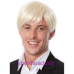 Wig mens handsome off white slanted bangs short hair with high-temperature silk mechanism buckle mesh headband