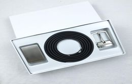 Code 1305 Genuine Leather Men Belt Needle and Smooth Two Buckles Fashion Man Belts with Gift Box High Quality7622271