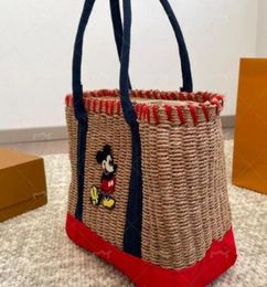 Raffias Beach large tote Luxurys Designer bag Woody weave Shopper Shoulder pochette Crochet Straw bags Women's mens Summer handbag crossbody1