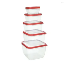 Storage Bottles Piece Square Plastic Food Container Set Red Glass Jars With Lids Squeeze Bottle Containers Small