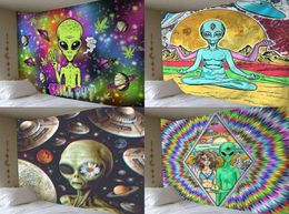 Alien tapestry Home decoration psychedelic wall cloth Anime pattern carpet art 2106085888209