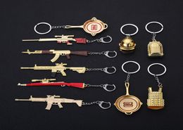 Playerunknown's Battlegrounds Keychain Metal AK47 Pendant PUBG 12cm Gun Model Keyring llavero Fan Gift2458180