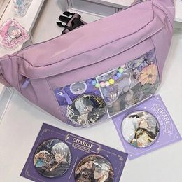 School Bags Korean All Match Casual Cute Clear Pocket Nylon Kawaii Small Ita Bag Women Crossbody Shoulder Girl Chest Purses Mini