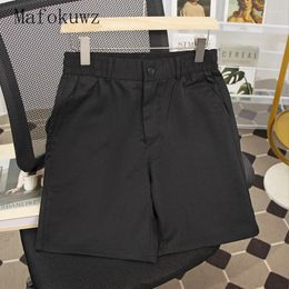 Men's Shorts Summer Black Mid-waist Fashion Wide-leg Loose Casual Drape Temperament Five-point Pants Men Bottom Male Clothes