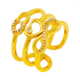 Cluster Rings 2024 Fashionable Vintage Eight Trigrams Sun Moon Heart Snake Leaf Flower Joint Ring Daily Jewelry