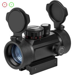 Optics 1X30 Red Green Dot Sight Tactical Scope Reflex Sight with Lens Cap 20mm/11mm Weaver Picatinny Rail Mount Red Dot Riflescope