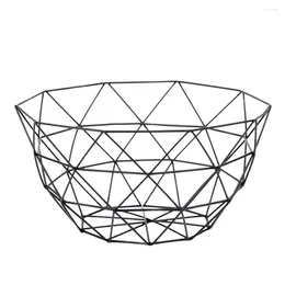 Plates Fruit Basket Container Bowl Metal Wire Kitchen Rack Table Storage Holder Tray Vegetable Drain