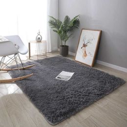 Carpets Modern Silk Wool Large Carpet Living Room Washable PV Velvet Floor Mat Bedroom Bed Blanket Childrens Room Nordic ins