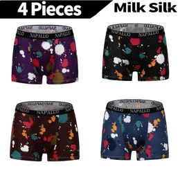 Underpants 4PCS Boxers Shorts Men Underwear Sexy Boxer Male Pattern Designs Breathable Men's Panties Fashion