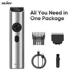 Hair Trimmer Sejoy Professional Mens USB Cordless Beard Electric Razor Scissor Beauty Kit Q240427