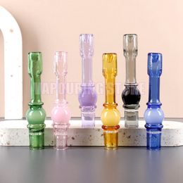 NEW Colourful Ball Styles Thick Glass Smoking Tube One Hitter Portable Herb Tobacco Pipes Cigarette Holder Handpipe Philtre Mouthpiece Catcher Taster Bat Tips