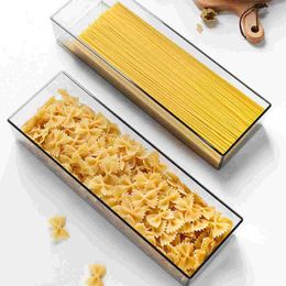 Storage Bottles 2 Pcs Spaghetti Container Pasta Organiser Pantry Food Containers Lids Box