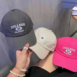 Wide Brim Hats Bucket American Retro Embroidered Letter Baseball Hat for Men Women Fashionable Hip-hop Trend Cap Summer Outdoor Sun Visor 19.99 Q240427