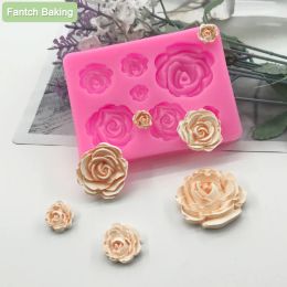 Moulds KindsSize Rose Silicone Mold Resin Art Diy Cake Chocolate Sugar Fondant Baking Moulds Molding Decoration Tools Flower Ornament