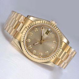 womens wristwatch gold lady automatic full gold diamond markers with golden dial couple watch lady watchs watch high quality for woman watch gold watch 26mm with box