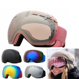 Eyewear Women Pink Ski Glasses Double Layer Lens AntiFog Snowboarding Goggles Men Sports Skiing Eyewear UV Windproof Big Snow Goggles