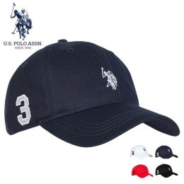 Softball U.s. Polo Assn.2024 New Couple Baseball Caps Fashion FourColors Embroidered Logo Pure Cotton Adjustable Hats For Men And Women