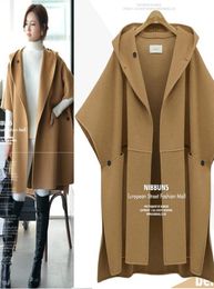 Europe coats woman plus size clothes women fat cloak winter wool jacket long trench coat large size jackets for women8932866