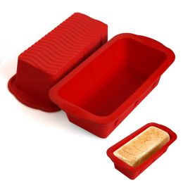 Moulds Silicone Cake Mold Rectangle Pan Bakeware Moulds Bread Toast Candy Mold Form Bakeware Baking Dishes Pastry Tools Loaf Pans